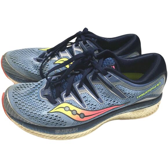 Saucony Triumph ISO 5 Running Shoes Blue Multi Women's 9.5 Sneakers Training - Picture 1 of 11